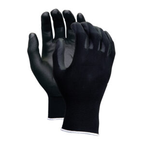 13gauge nylon liner black PU coated gloves WS-506